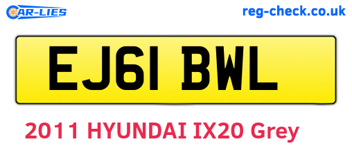 EJ61BWL are the vehicle registration plates.