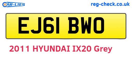 EJ61BWO are the vehicle registration plates.