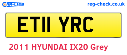 ET11YRC are the vehicle registration plates.