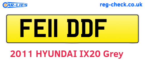 FE11DDF are the vehicle registration plates.