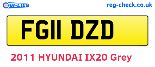 FG11DZD are the vehicle registration plates.
