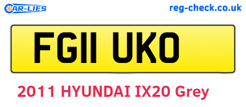 FG11UKO are the vehicle registration plates.