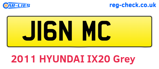 J16NMC are the vehicle registration plates.