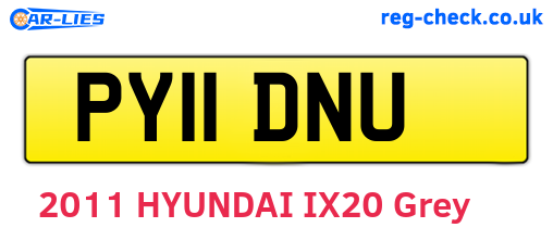 PY11DNU are the vehicle registration plates.