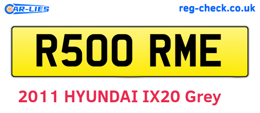 R500RME are the vehicle registration plates.