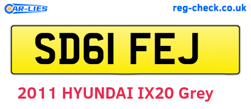 SD61FEJ are the vehicle registration plates.