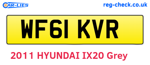 WF61KVR are the vehicle registration plates.