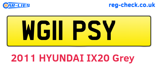WG11PSY are the vehicle registration plates.