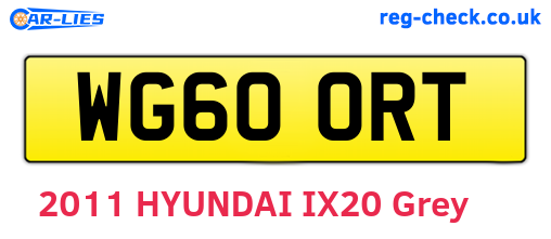 WG60ORT are the vehicle registration plates.