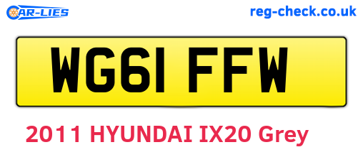 WG61FFW are the vehicle registration plates.