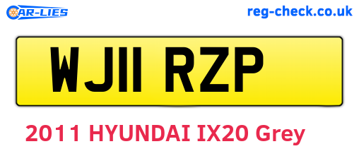 WJ11RZP are the vehicle registration plates.