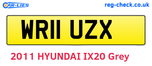 WR11UZX are the vehicle registration plates.