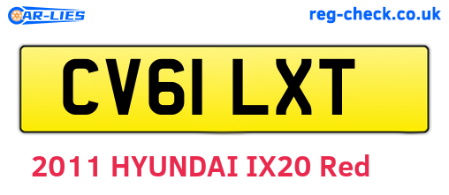 CV61LXT are the vehicle registration plates.