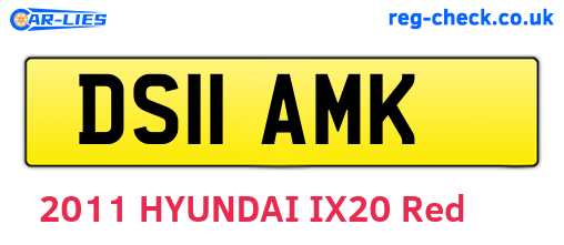 DS11AMK are the vehicle registration plates.