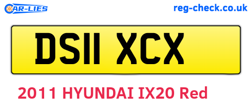 DS11XCX are the vehicle registration plates.