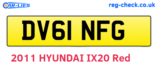 DV61NFG are the vehicle registration plates.