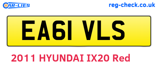 EA61VLS are the vehicle registration plates.
