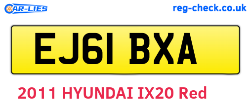 EJ61BXA are the vehicle registration plates.