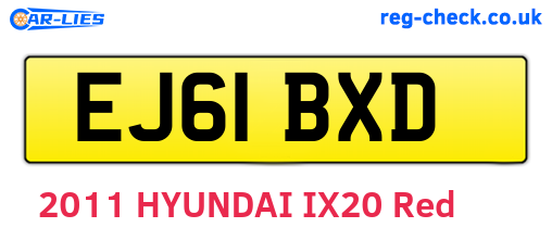 EJ61BXD are the vehicle registration plates.