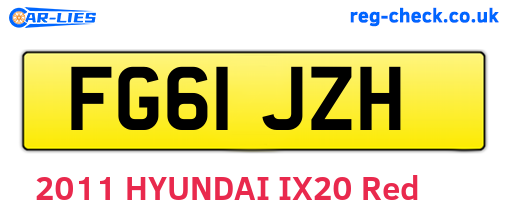 FG61JZH are the vehicle registration plates.
