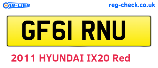 GF61RNU are the vehicle registration plates.
