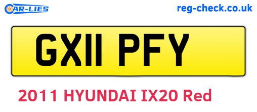 GX11PFY are the vehicle registration plates.