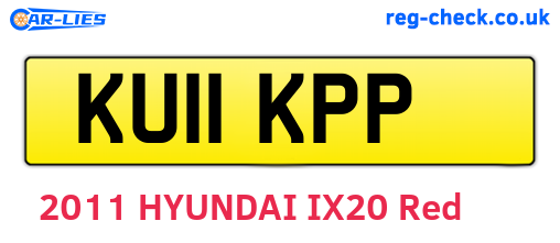 KU11KPP are the vehicle registration plates.