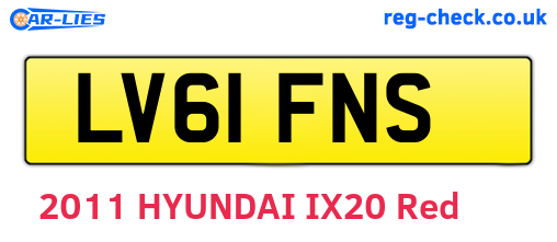 LV61FNS are the vehicle registration plates.