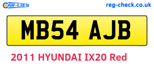 MB54AJB are the vehicle registration plates.