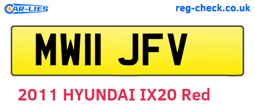MW11JFV are the vehicle registration plates.