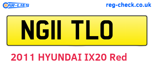 NG11TLO are the vehicle registration plates.