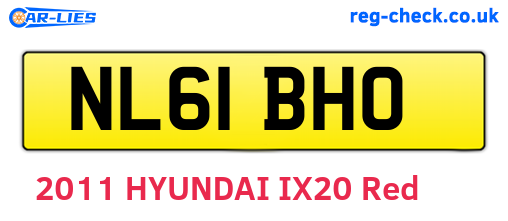 NL61BHO are the vehicle registration plates.