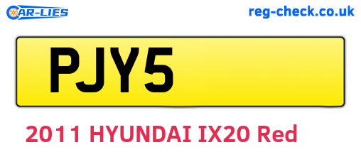 PJY5 are the vehicle registration plates.
