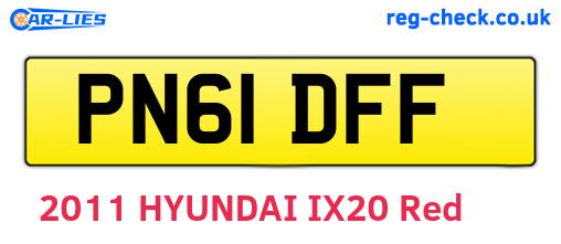 PN61DFF are the vehicle registration plates.