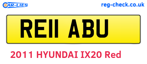 RE11ABU are the vehicle registration plates.