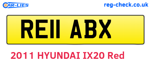 RE11ABX are the vehicle registration plates.