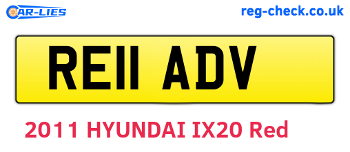RE11ADV are the vehicle registration plates.