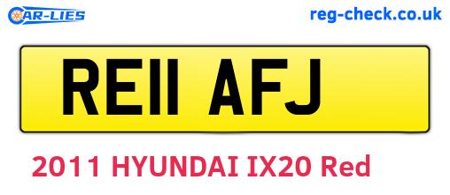 RE11AFJ are the vehicle registration plates.