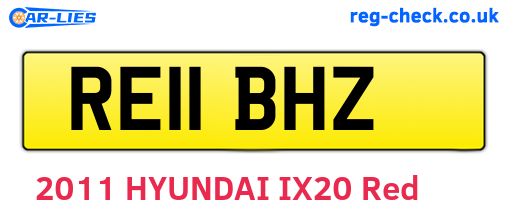 RE11BHZ are the vehicle registration plates.