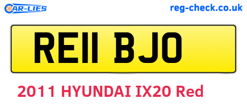 RE11BJO are the vehicle registration plates.