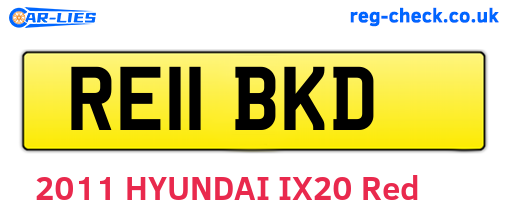 RE11BKD are the vehicle registration plates.