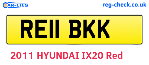 RE11BKK are the vehicle registration plates.