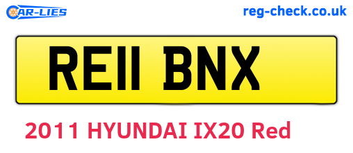 RE11BNX are the vehicle registration plates.