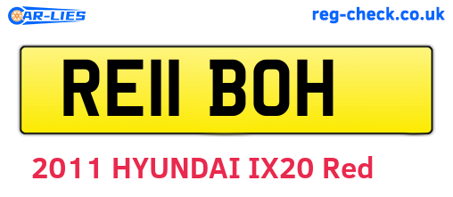 RE11BOH are the vehicle registration plates.