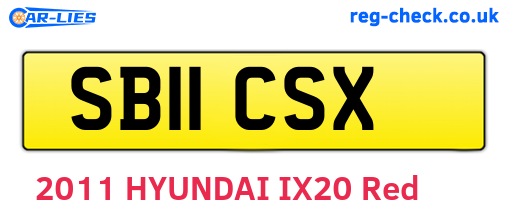 SB11CSX are the vehicle registration plates.