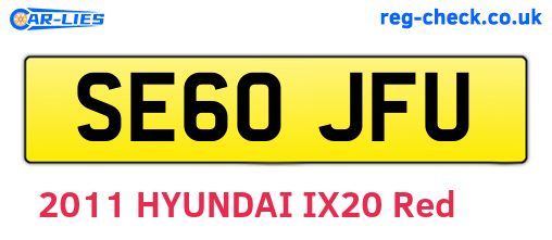 SE60JFU are the vehicle registration plates.