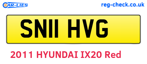 SN11HVG are the vehicle registration plates.