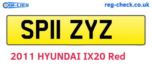 SP11ZYZ are the vehicle registration plates.