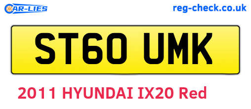 ST60UMK are the vehicle registration plates.