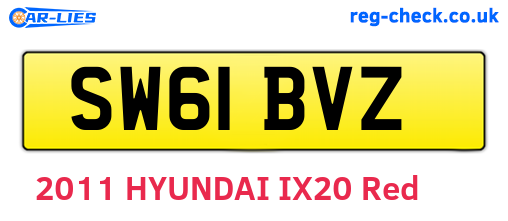 SW61BVZ are the vehicle registration plates.